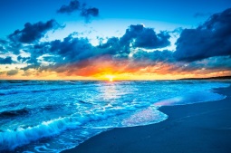 sunset-blue-ocean